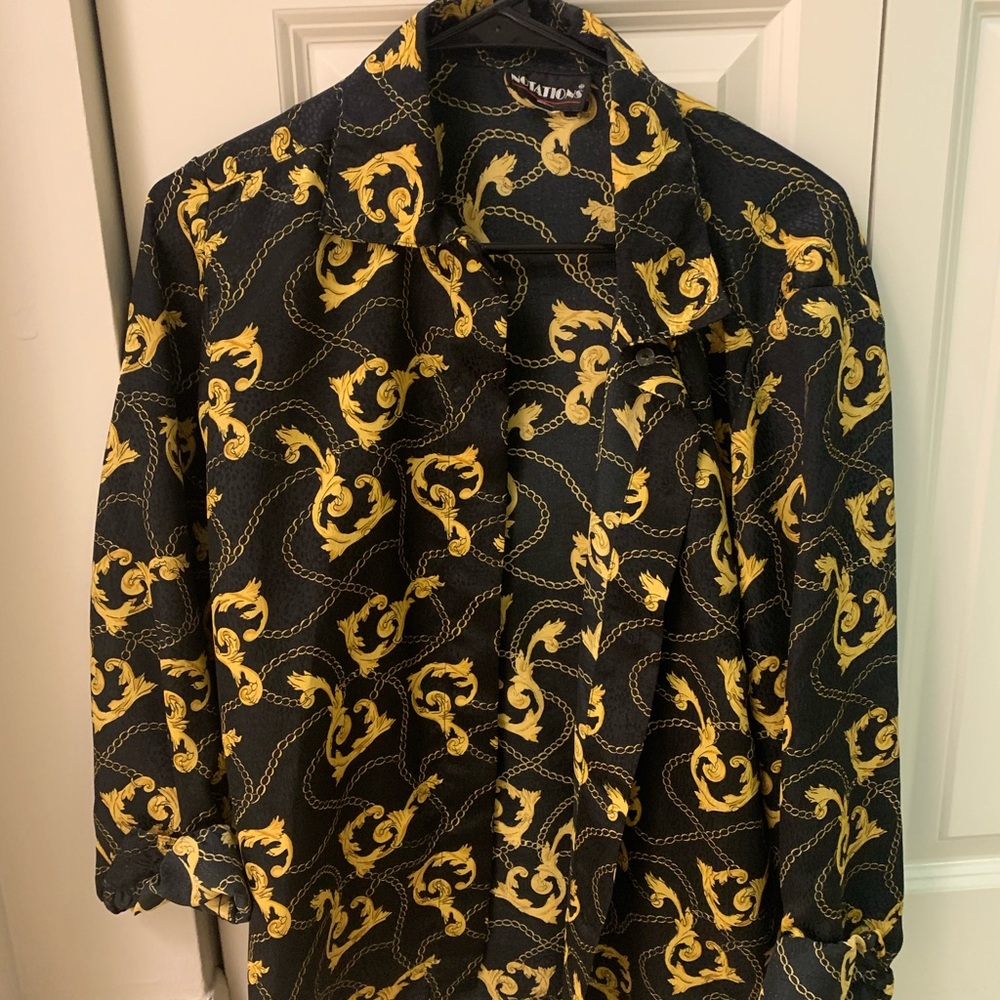 Vintage chain link print blouse